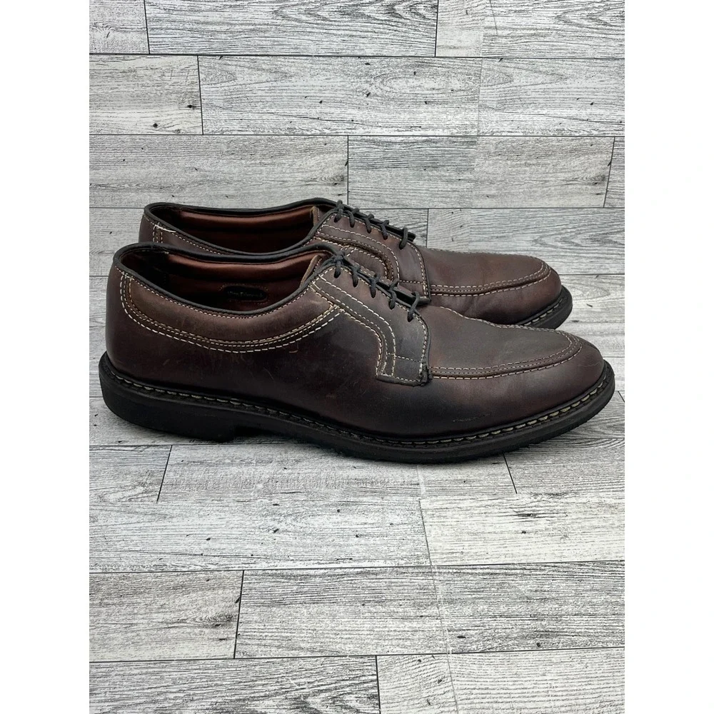 Allen Edmonds Wilbert Brown Leather Split Toe Derby Shoe Men 11D Handcrafted USA
